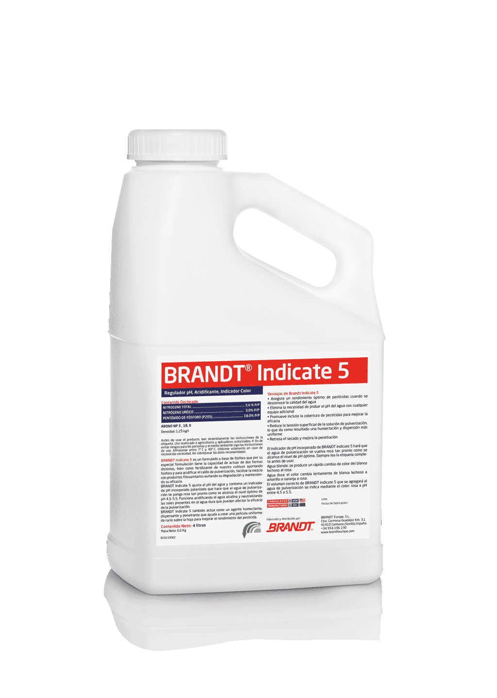 Acidificante y adjuvante con indicador de pH BRANDT Indicate Five